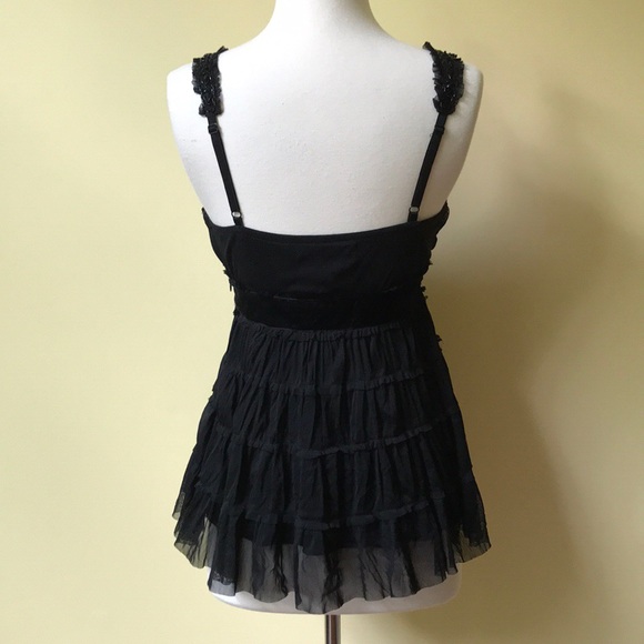 Forever 21 Beaded Black Ruffle Lace Tank Top - Picture 3 of 8